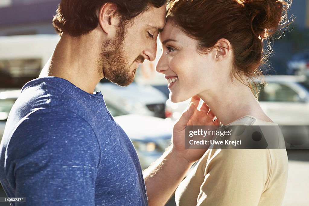 Loving young couple, close up