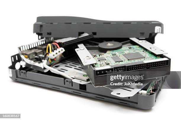 broken external hard drive - hard drive stock pictures, royalty-free photos & images