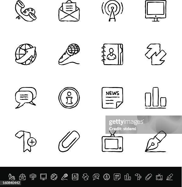 ilustraciones, imágenes clip art, dibujos animados e iconos de stock de iconos de comunicación - information sign
