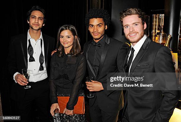 Luke Pasqualino, Jenna-Louise Coleman, guest and Richard Madden attend the Pre-BAFTA Party hosted by EE and Esquire ahead of the 2013 EE British...