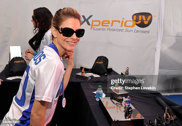 Maria Menouno attends DIRECTV'S Seventh Annual Celebrity Beach Bowl at DTV SuperFan Stadium at Mardi Gras World on February 2, 2013 in New Orleans,...