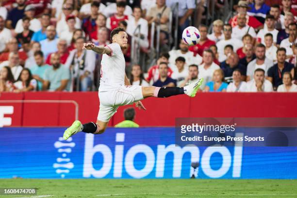 Lucas Ocampos of Sevilla FC in action during the Spanish league, LaLiga EA Sports, football match played between Sevilla FC and Valencia CF at Ramon...