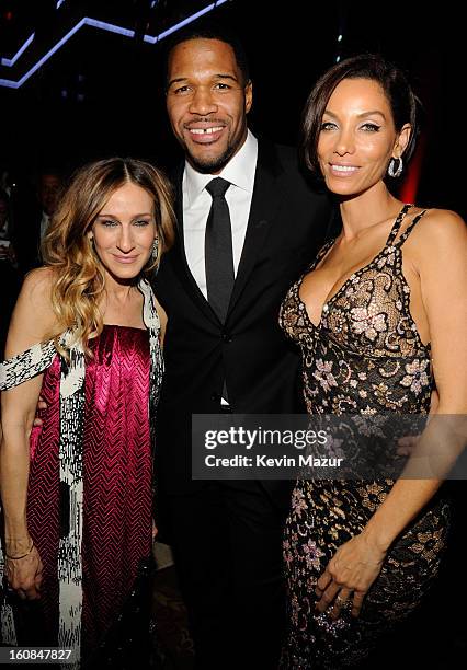 Sarah Jessica Parker, Michael Strahan and Nicole Murphy attend the amfAR New York Gala To Kick Off Fall 2013 Fashion Week at Cipriani Wall Street on...