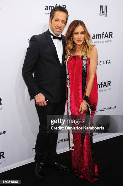 Michael Kors and Sarah Jessica Parker attend the amfAR New York Gala to kick off Fall 2013 Fashion Week at Cipriani Wall Street on February 6, 2013...