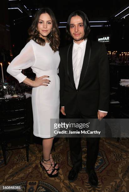 Katharine McPhee and Olivier Theyskens attend the amfAR New York Gala to kick off Fall 2013 Fashion Week at Cipriani Wall Street on February 6, 2013...