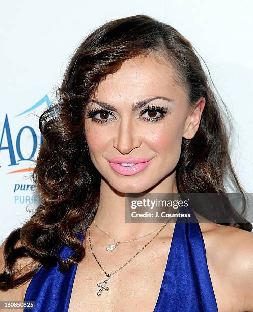Dancer/ media personality Karina Smirnoff attends The Aquafina "Pure Challenge" After Party at The Empire Hotel Rooftop on February 6, 2013 in New...