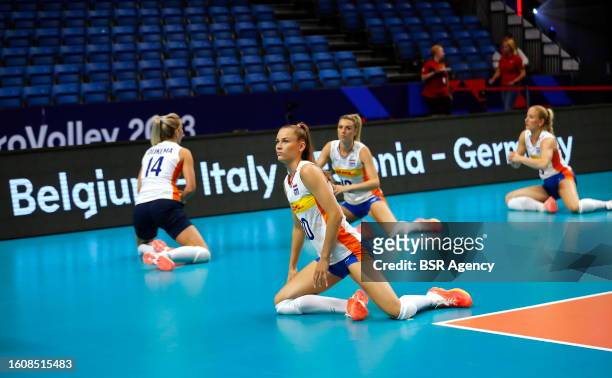 Sarah van Aalen of the Netherlands during the CEV EuroVolley 2023 match between Netherlands and Slovakia at the Unibet Arena on August 18, 2023 in...