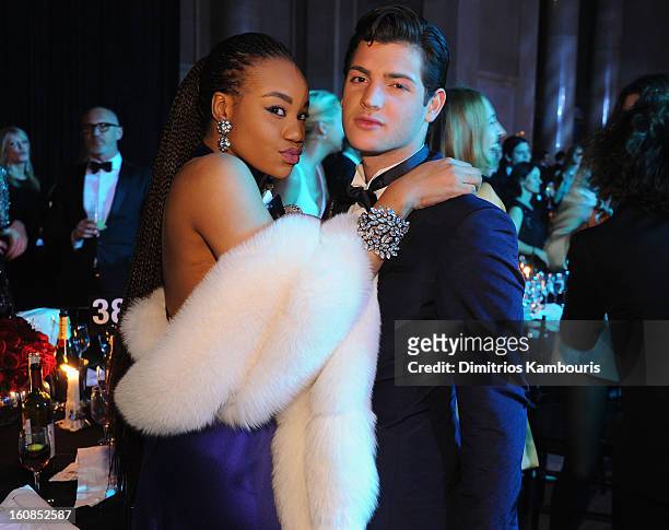 Peter Brant Jr. And guest attend the amfAR New York Gala to kick off Fall 2013 Fashion Week at Cipriani Wall Street on February 6, 2013 in New York...