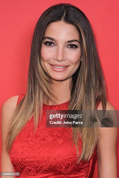 Lily Aldridge attends Victoria's Secret Angels celebrate Valentine's Day with fans at Victoria's Secret, Herald Square on February 6, 2013 in New...