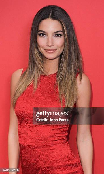Lily Aldridge attends Victoria's Secret Angels celebrate Valentine's Day with fans at Victoria's Secret, Herald Square on February 6, 2013 in New...