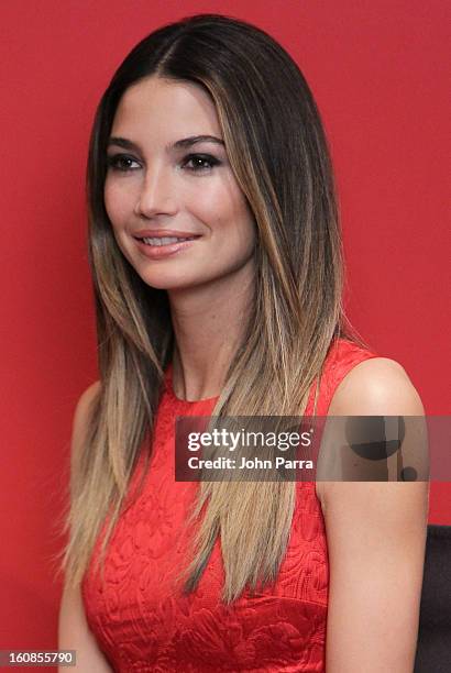 Lily Aldridge attend Victoria's Secret Angels celebrate Valentine's Day with fans at Victoria's Secret, Herald Square on February 6, 2013 in New York...