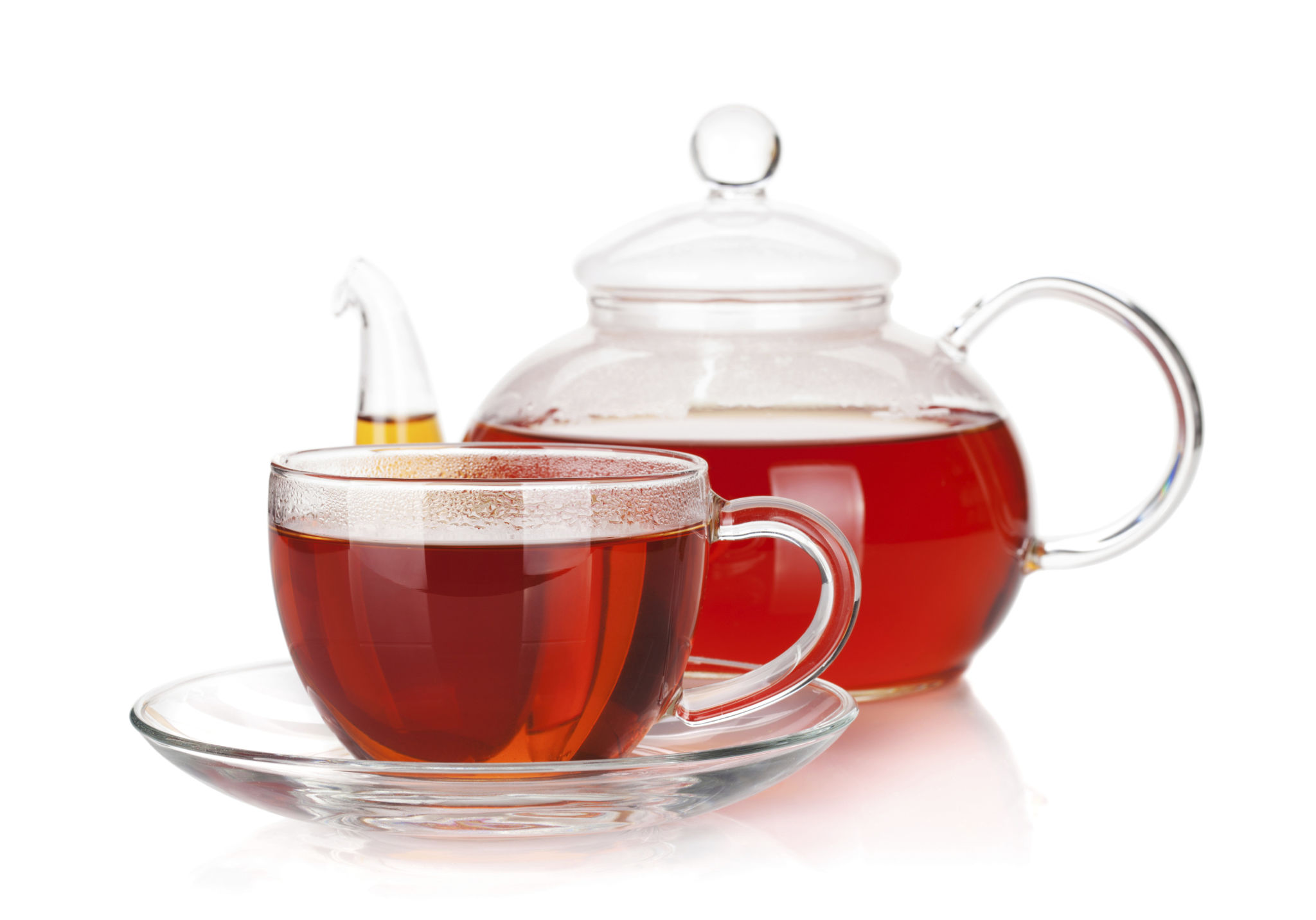 Eco friendly Glass cup and teapot of herbal tea Eco friendly Glass cup and teapot of herbal tea
