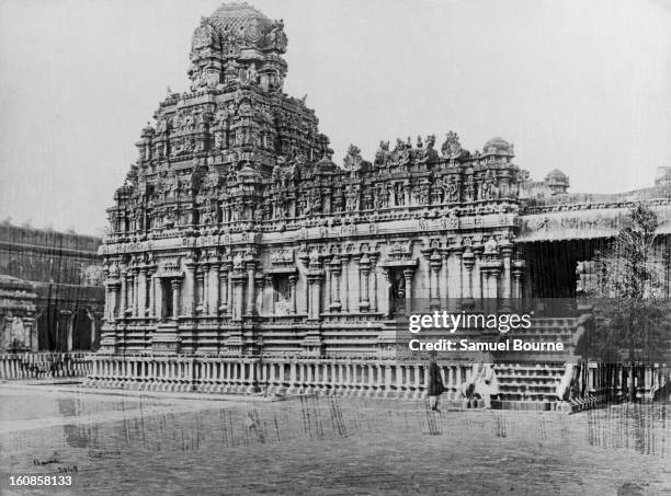 The shrine of Sri Subramanya at the Brihadeeswarar Temple complex in Thanjavur , Tamil Nadu, India, circa 1865.