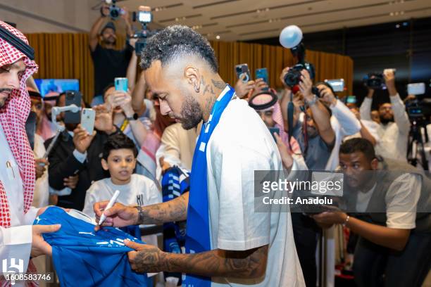 Brazilian football star Neymar arrives in Riyadh, Saudi Arabia on August 18 after joining Saudi club Al-Hilal on a two-year contract from Paris...
