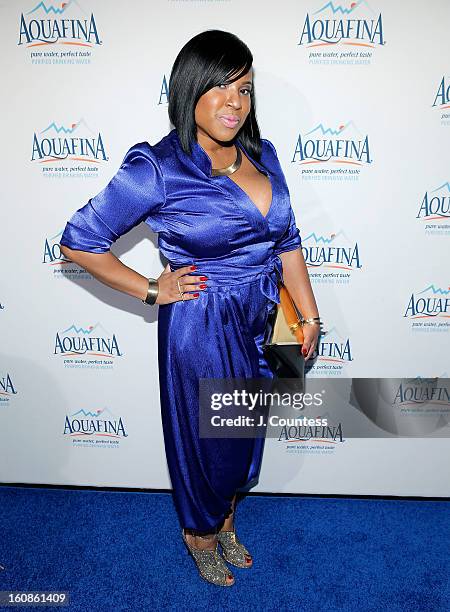 Designer Carmen Green of Baltimore, MD poses at Aquafina "Pure Challenge" After Party prior to winning the Aquafina "Pure Challenge" at The Empire...