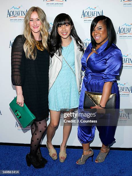 Designers Ashley Cooper, Alaina Thai and contest winner Carmen Green of Baltimore, MD at the Aquafina "Pure Challenge" After Party at The Empire...