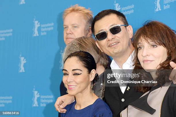 Jury member Tim Robbins, Shirin Neshat, Jury President Wong Kar Wai and Susanne Bier attend the International Jury Photocall during the 63rd...