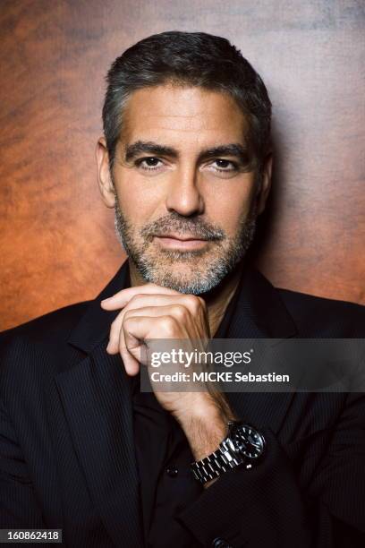 Actor George Clooney poses for a portrait shoot for Paris Match during the Deauville film festival on September 2, 2007