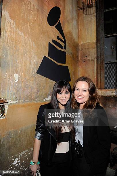 Alyssa Bernal and Caroline Rothwell attend the GRAMMY Label Launch Party at Harvard And Stone on February 6, 2013 in Hollywood, California.