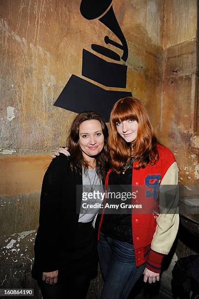 Caroline Rothwell and Katy Goodman attend the GRAMMY Label Launch Party at Harvard And Stone on February 6, 2013 in Hollywood, California.
