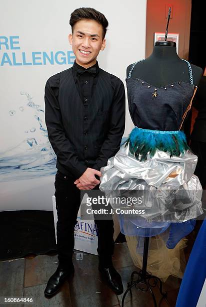 Designer Tony Vo with his design during the Aquafina "Pure Challenge" at the Aquafina "Pure Challenge" After Party at The Empire Hotel Rooftop on...