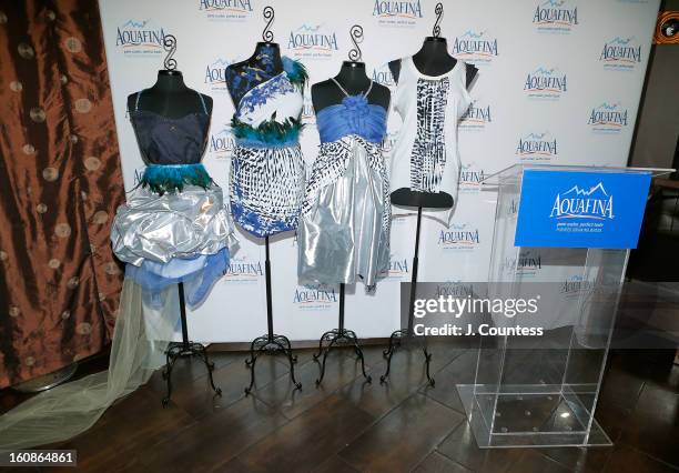 Designs by designers Tony Vo, Carmen Green, Alaina Thai and Ashley Cooper on display at the Aquafina "Pure Challenge" After Party at The Empire Hotel...