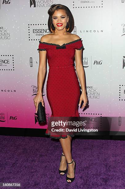 Singer Andra Day attends the 4th Annual ESSENCE Black Women In Music honoring Lianne La Havas and Solange Knowles at Greystone Manor Supperclub on...