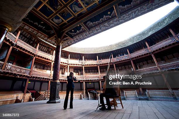 Alison Balsom performs at the press launch of the new season at Shakespeare's Globe on February 7, 2013 in London, England.