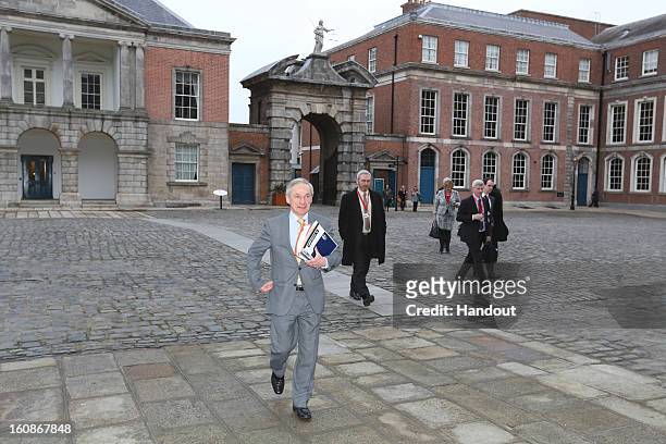 Ireland's Minister for Jobs, Enterprise and Innovation, Richard Bruton, T.D on his arrival to the Informal Meeting of Ministers for Employment and...