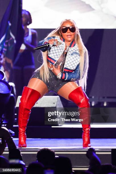 Lil' Kim performs onstage during Hip Hop 50 Live at Yankee Stadium on August 11, 2023 in New York City.