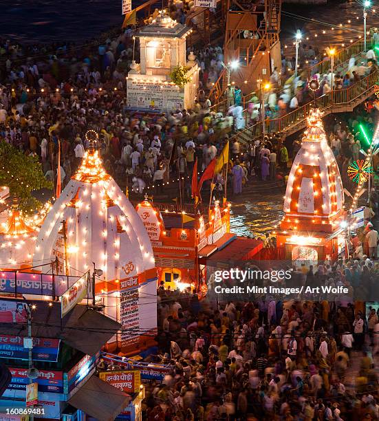 kumbh mela, haridwar, india - haridwar stock pictures, royalty-free photos & images