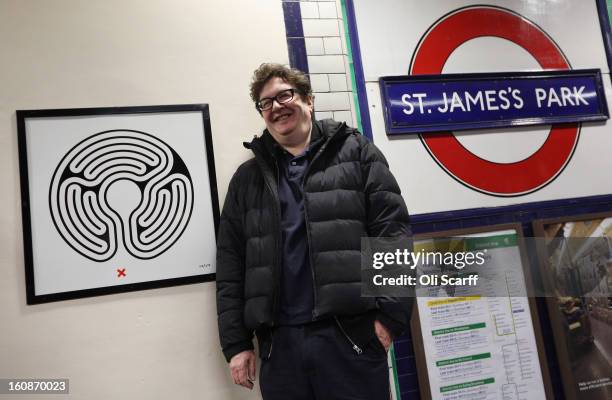 Artist Mark Wallinger unveils his artwork on the platform of St James’s Park Station as part of London Underground’s largest ever art commission on...