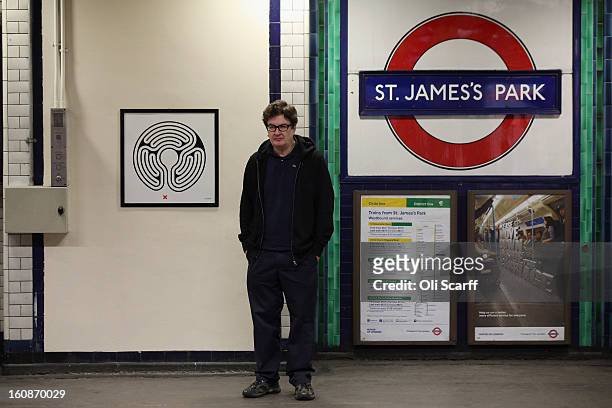 Artist Mark Wallinger unveils his artwork on the platform of St James’s Park Station as part of London Underground’s largest ever art commission on...