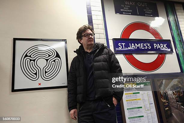 Artist Mark Wallinger unveils his artwork on the platform of St James’s Park Station as part of London Underground’s largest ever art commission on...