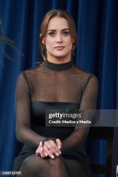 Ligia Uriarte attends the press conference of the Reality Hotel VIP at Televisa San Angel on August 11, 2023 in Mexico City, Mexico.