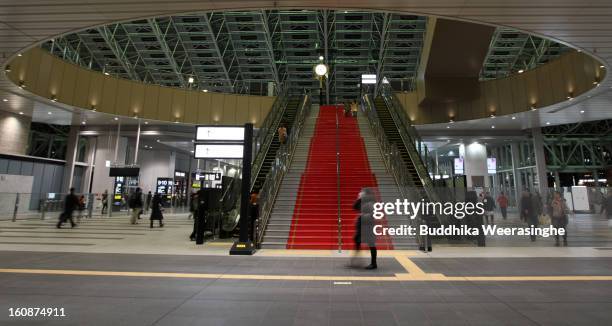 Commutors walk at Osaka Station on February 6, 2013 in Osaka, Japan. A recent servey shows Tokyo as the most expensive city in the world and Osaka...
