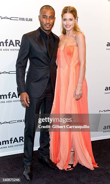 Sunnery James and Doutzen Kroes attends amfAR New York Gala To Kick Off Fall 2013 Fashion Week at Cipriani, Wall Street on February 6, 2013 in New...