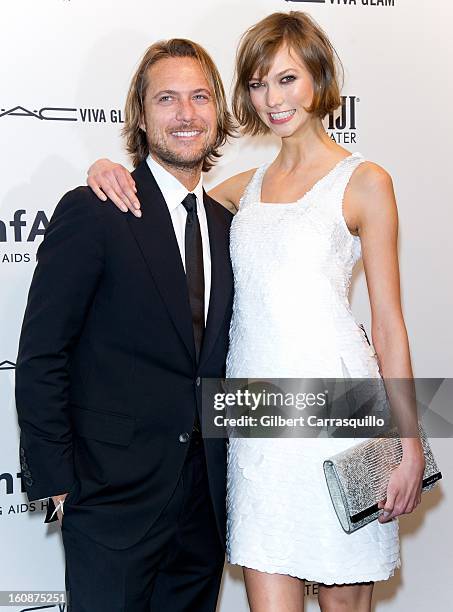 Lance LePere and Karlie Kloss attend amfAR New York Gala To Kick Off Fall 2013 Fashion Week at Cipriani, Wall Street on February 6, 2013 in New York...