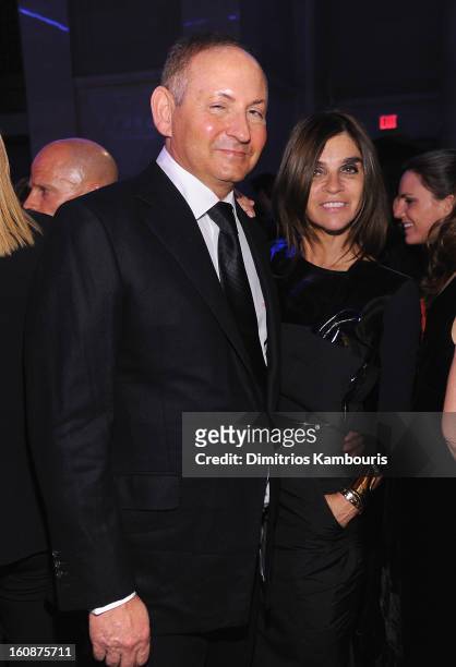 John Dempsey and Corine Roitfeld attend the amfAR New York Gala To Kick Off Fall 2013 Fashion Week at Cipriani Wall Street on February 6, 2013 in New...