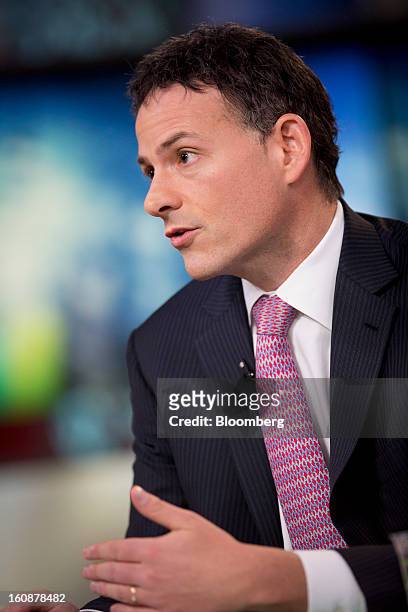David Einhorn, president and co-founder of Greenlight Capital Inc., speaks during a Bloomberg Television interview in New York, U.S., on Thursday,...