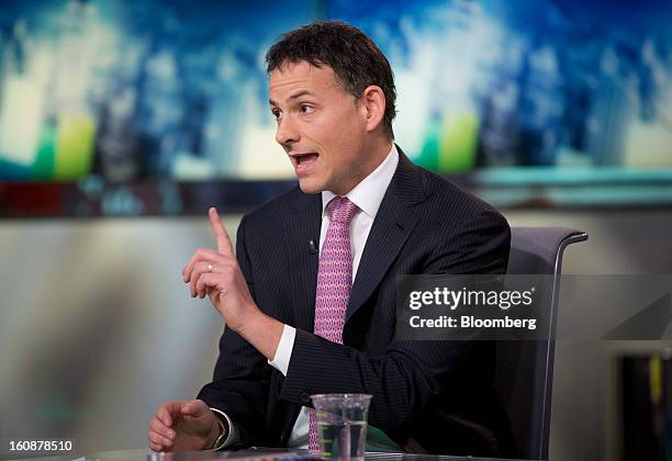 David Einhorn, president and co-founder of Greenlight Capital Inc., speaks during a Bloomberg Television interview in New York, U.S., on Thursday,...