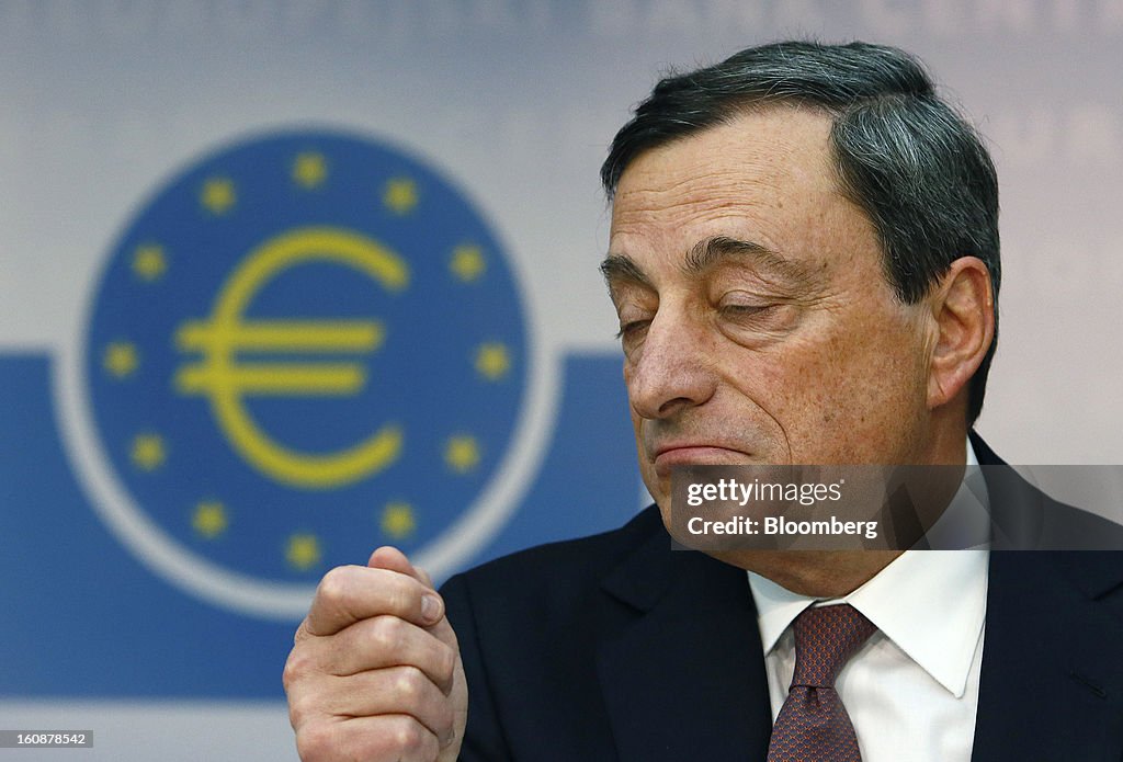 ECB President Mario Draghi Presents Rate Announcement