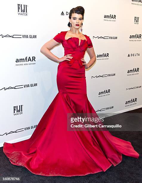Crystal Renn attends amfAR New York Gala To Kick Off Fall 2013 Fashion Week at Cipriani, Wall Street on February 6, 2013 in New York City.