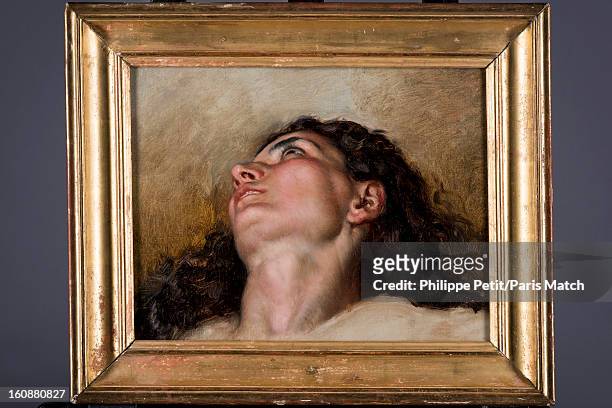 The famous painting 'L'Origine du Monde' by Gustave Courbet is photographed for Paris Match on January 31, 2013 in Paris, France. PUBLISHED IMAGE....
