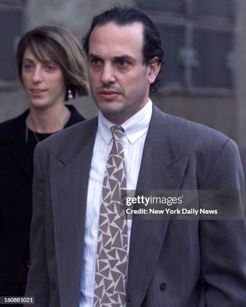 Robert Bierenbaum walks out of Manhattan Criminal Courthouse after indictment on murder charges of killing his wife.