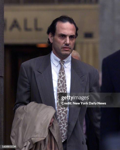 Robert Bierenbaum walks out of Manhattan Criminal Courthouse after indictment on murder charges of killing his wife.