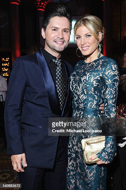 Savet and Hofit Golan attend the amfAR New York Gala to kick off Fall 2013 Fashion Week at Cipriani Wall Street on February 6, 2013 in New York City.