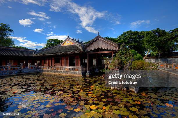 building in the imperial city of hue, vietnam - fort bildbanksfoton och bilder