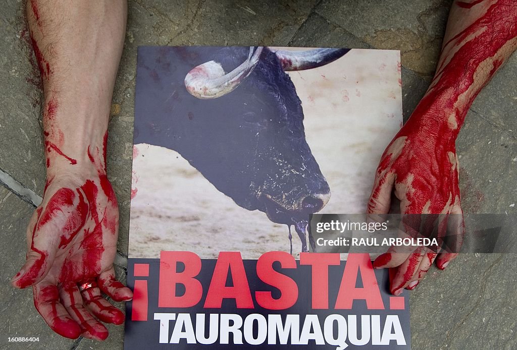 COLOMBIA-BULLFIGHTING-PROTEST