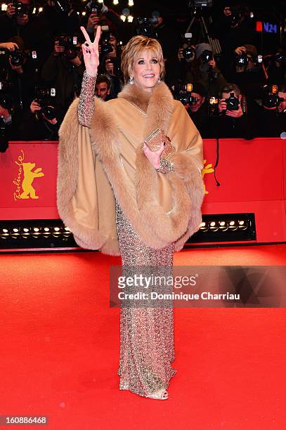 Jane Fonda attends 'The Grandmaster' Premiere during the 63rd Berlinale International Film Festival at Berlinale Palast on February 7, 2013 in...
